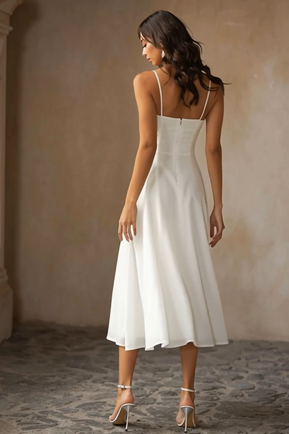 Dunkelgrün Ophelia A-Line Chiffon Midi Dress