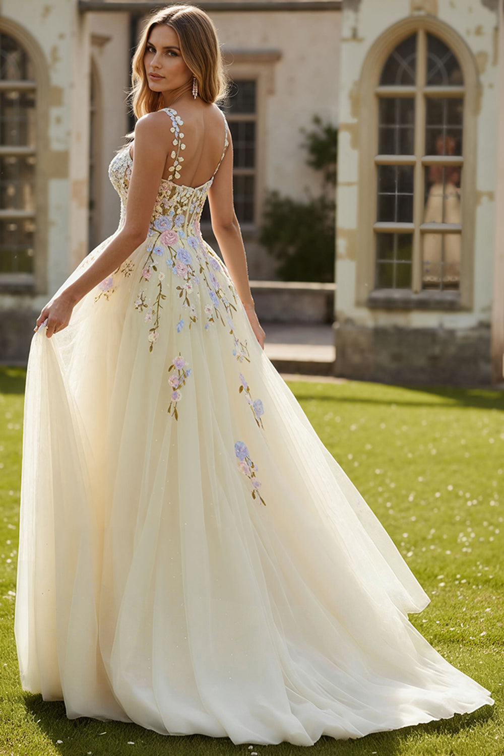 Daffodil Rosalind Floral A-Line Prom Dress