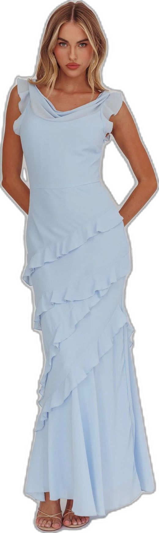 Arabella Cowl Neck Maxi Dress in Sangria