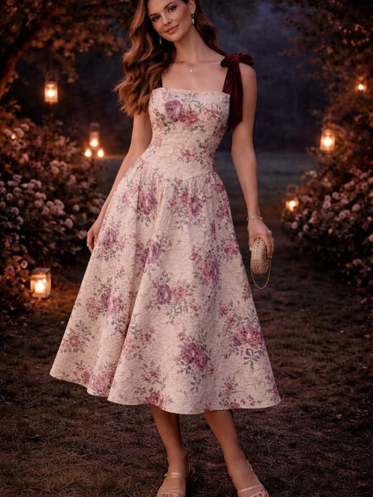 Francesca Floral Tapestry Midi Dress
