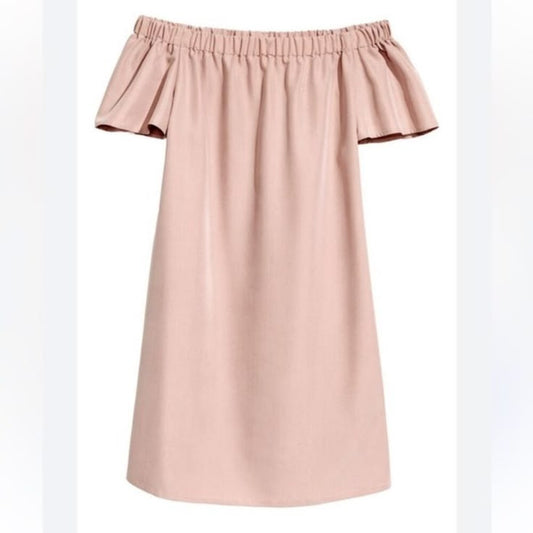 H&M Dresses | H&M Off-Shoulder Powder Pink Dress Size 6 | Color: Pink | Size: 6