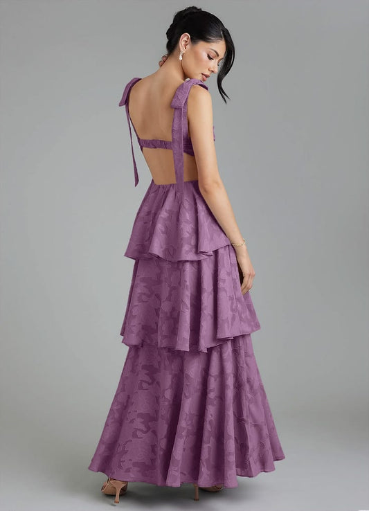 Adelaide Floral Burnout A-Line Dress in Wisteria