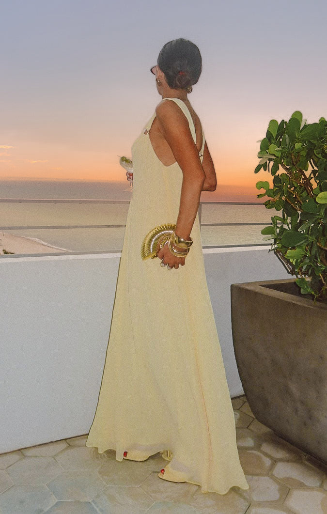 Heidi Pleated Chiffon Maxi Dress
