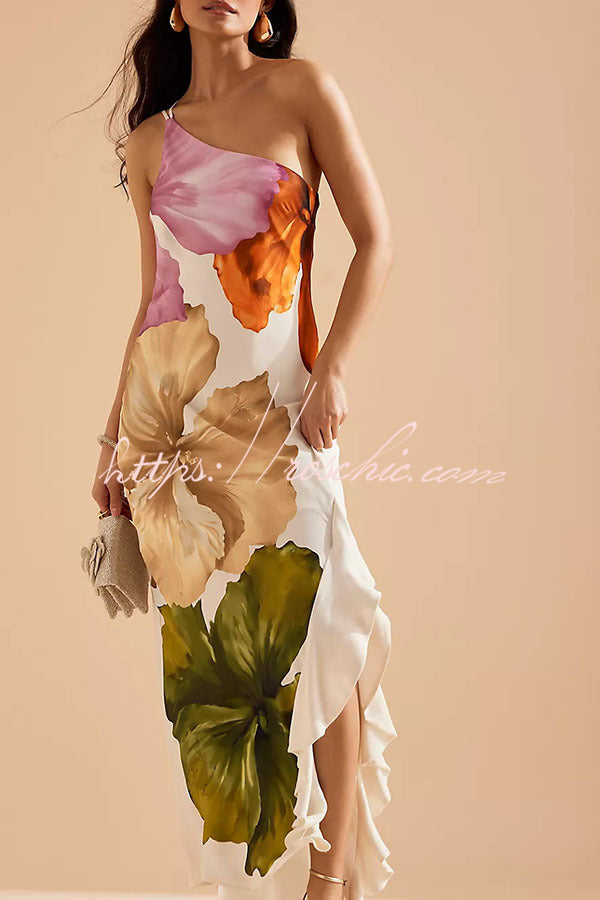 White Valentina Floral Maxi Slip Dress