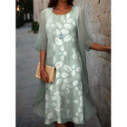 Women's Midi Dress Chiffon Dress Shift Dress Elegant Vacation Birthday Formal Wedding Wedding Guest Loose Fit Floral Hal