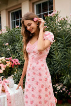 Lilibet Floral Lace Midi Dress