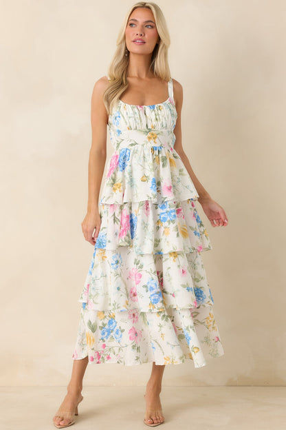 White Arabella Floral Maxi Dress
