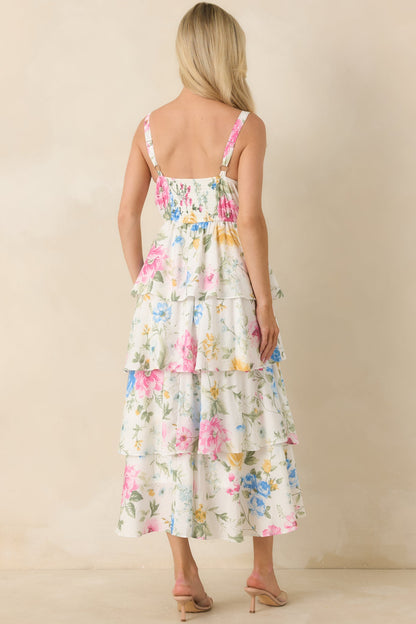 White Arabella Floral Maxi Dress