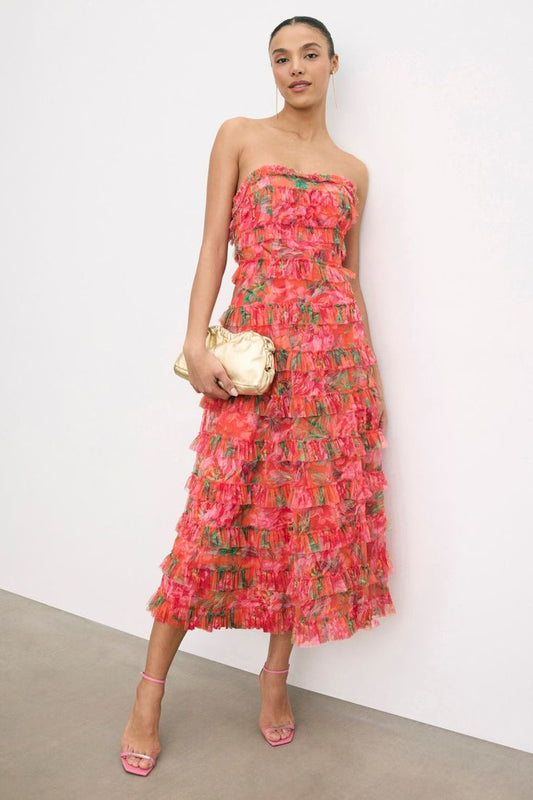 Isabella Micro Ruffle Strapless Dress