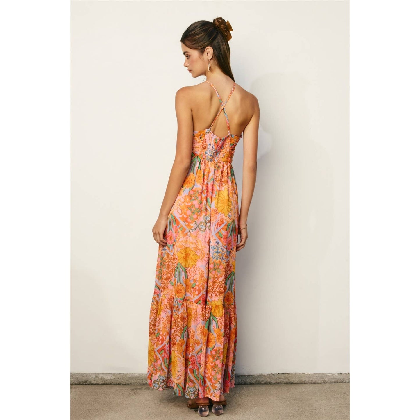 SUMMER GARDEN Selene Ruched Maxi Dress