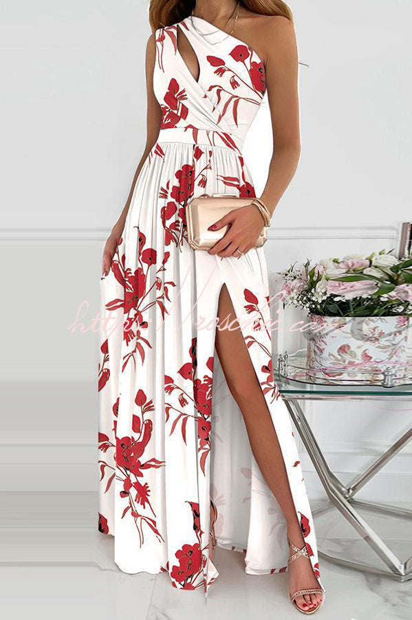 Multicolor Jolie Floral One-Shoulder Maxi Dress