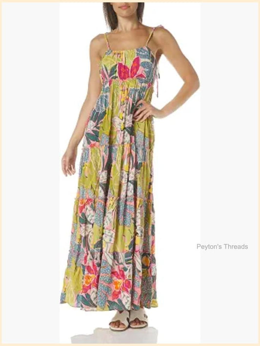 Arabella Tiered Ruffle Maxi Dress in Red