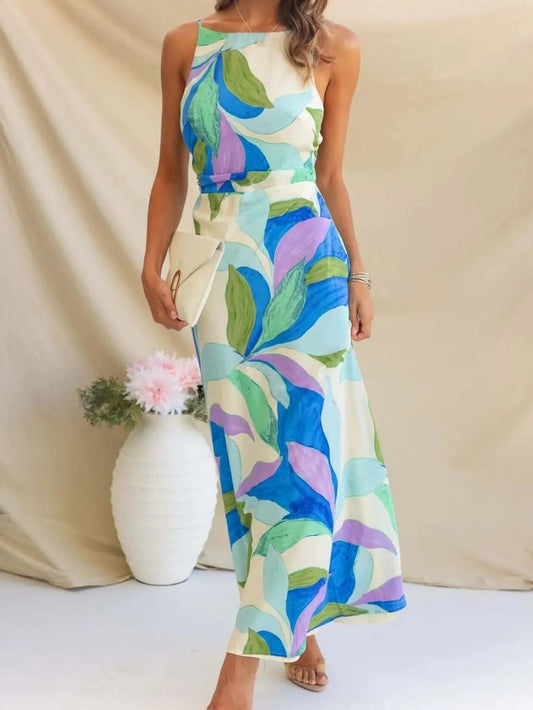 Valentina Printed Backless Maxi Dress