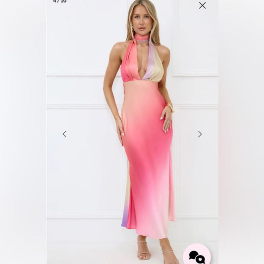 Arabella Ombré Backless Maxi Dress