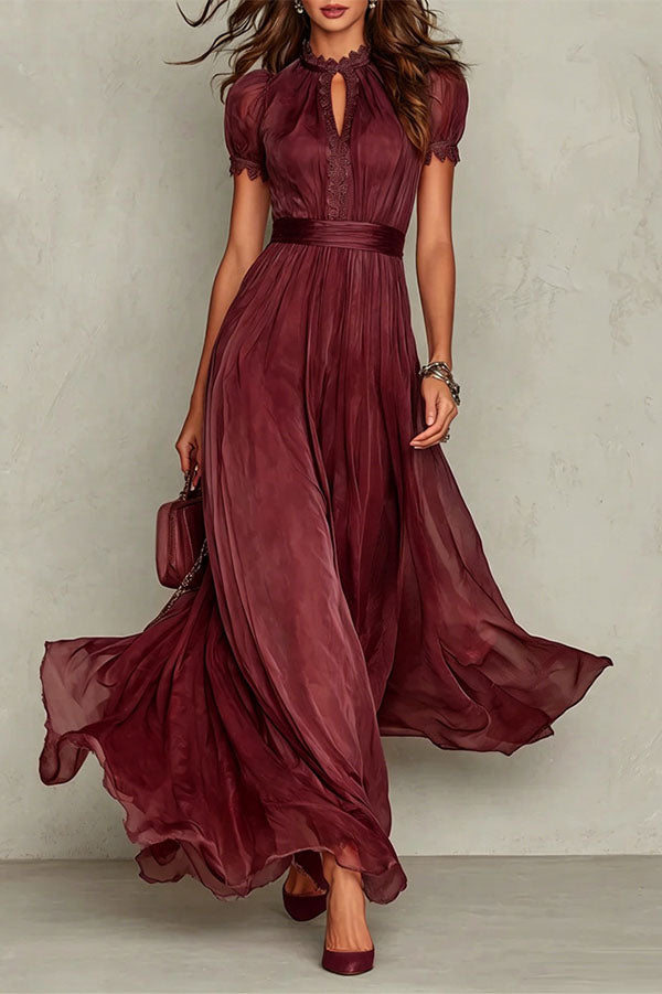 Purple Arabella Chiffon Maxi Dress