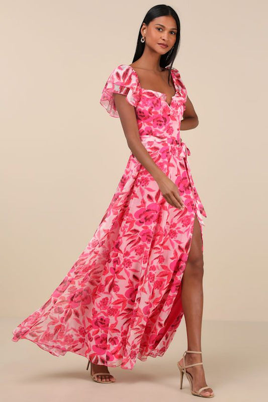 Arabella Floral Ruffled Maxi Dress