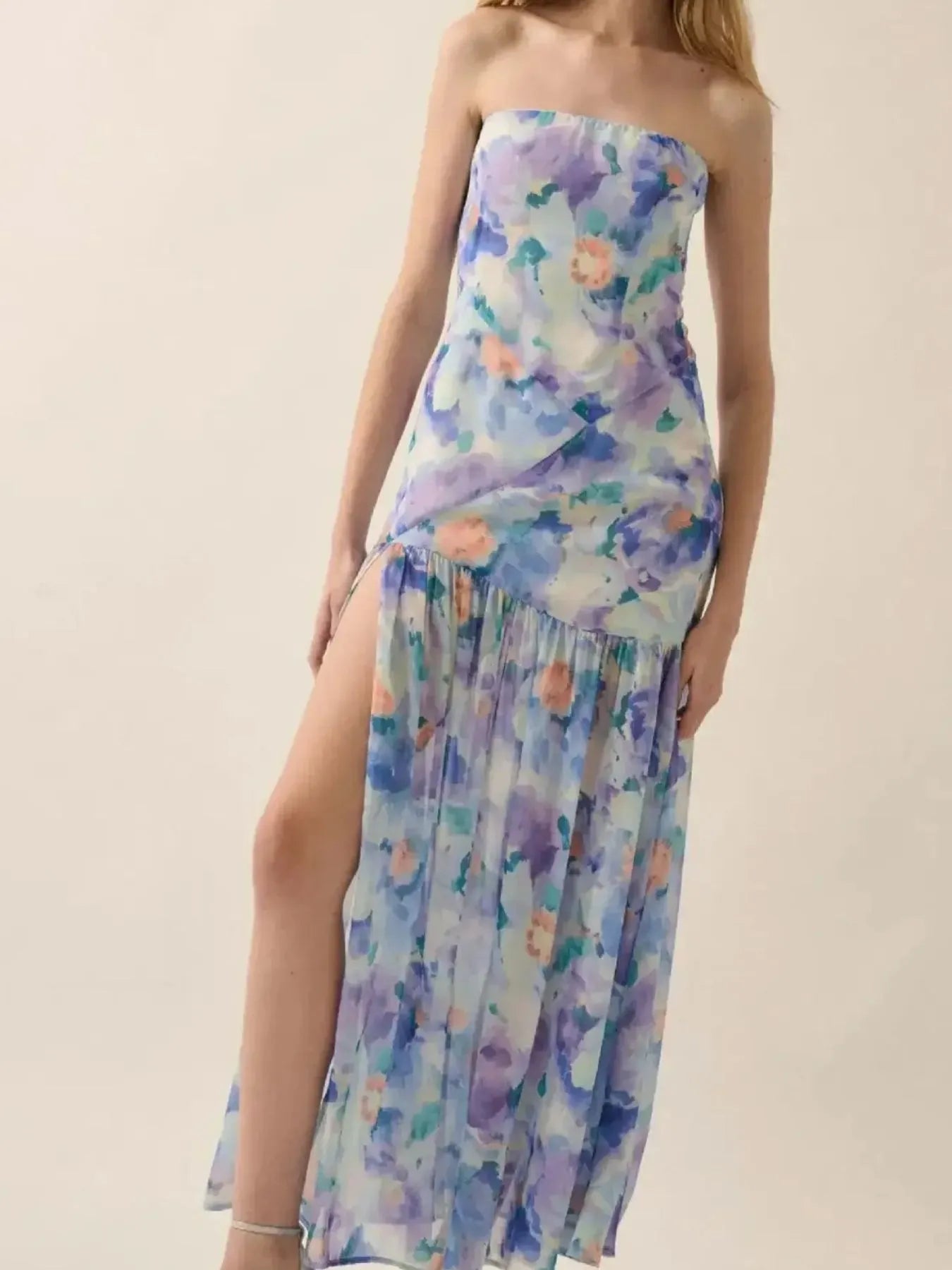 Lavender Margot Floral Maxi Dress