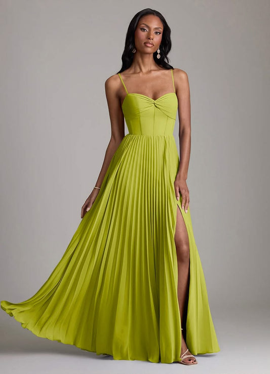 Margot A-Line Chiffon Bridesmaid Dress in Lemongrass