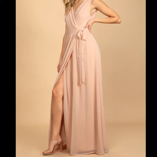 Lulus Dresses | Honor The Occasion Blush Sleeveless Wrap Maxi Dress | Color: Pink | Size: S