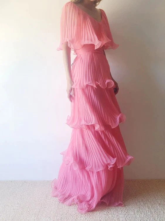 Picture Color Rosalie Off-Shoulder Ruffled A-Line Dress
