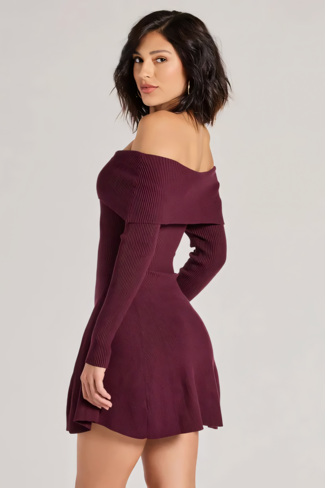 Chic Staple Ribbed Knit Skater Dress