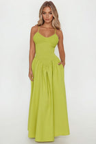 Lily Smocked Drop Waist Maxi Dress - Green | Fashion Nova