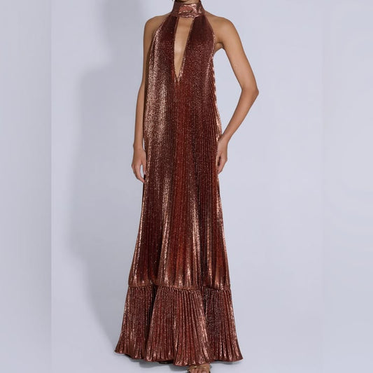 Libertie Bronze Glitter Gown