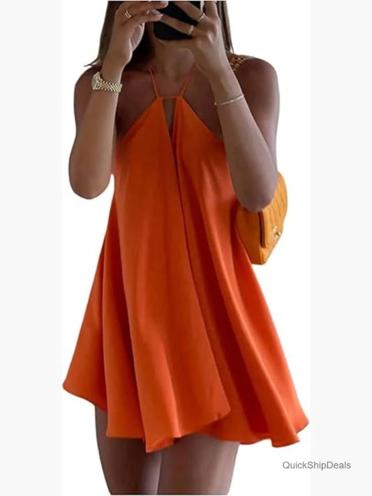 Cassandra Halter Backless Mini Dress