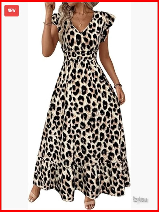 Valentina Leopard Print Maxi Dress