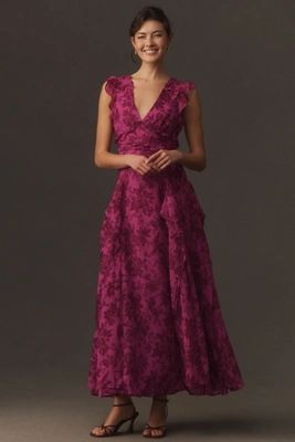 Margot Pleated Chiffon Maxi Dress