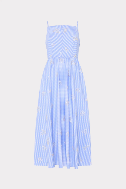 Blue/White Emily Beaded Maxi Dress