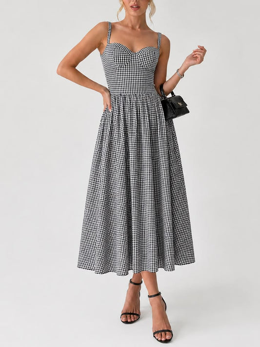 Gingham Cotton Cami Maxi Dress