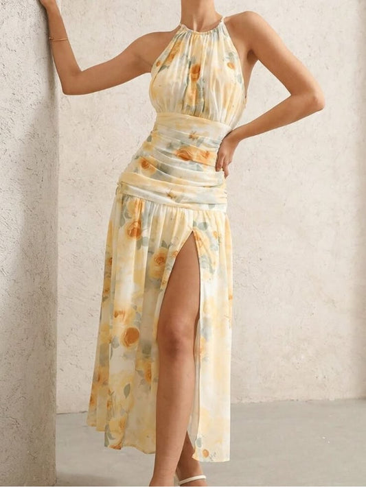 Juliet Floral Halter Maxi Dress