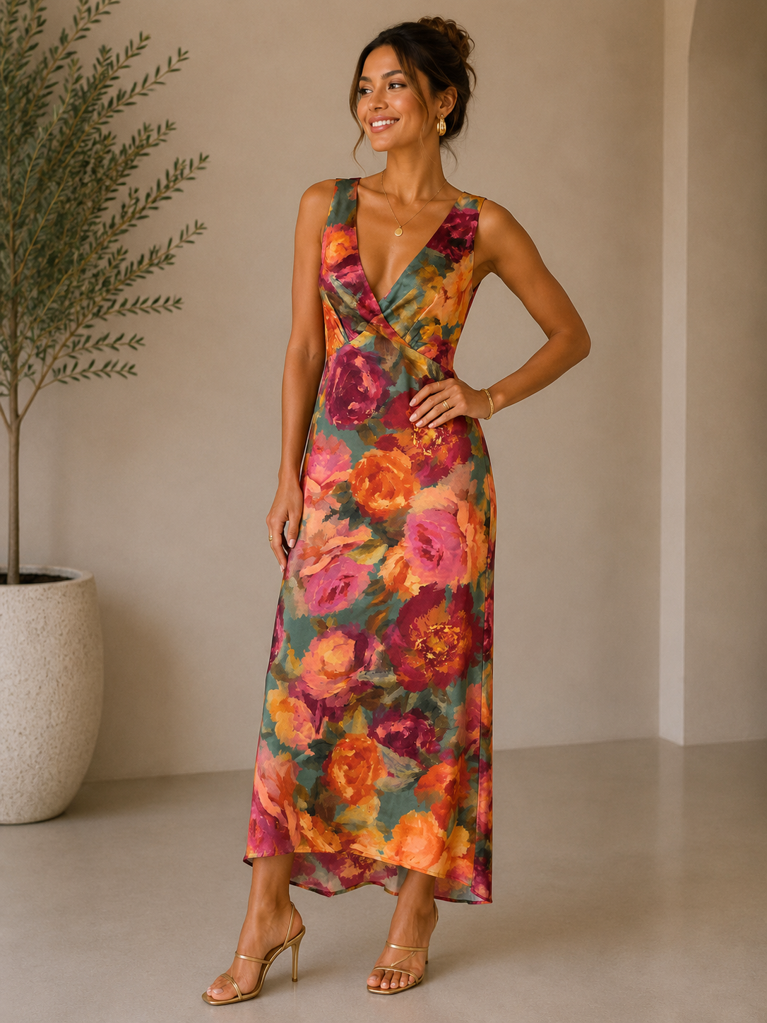 Alicia Floral Midi Dress