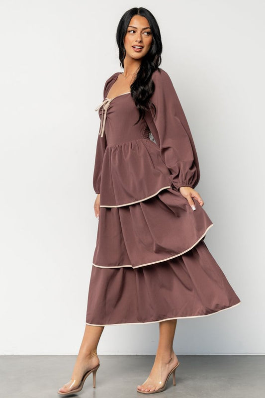 Barcelona Tiered Midi Dress – Vintage Plum | Baltic Born