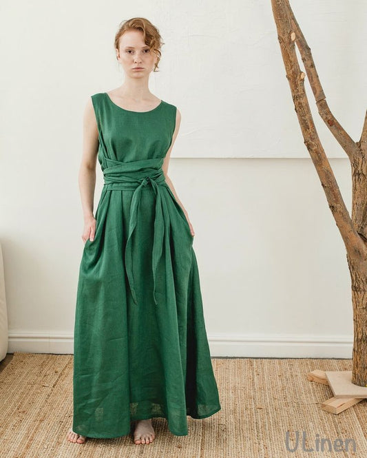 Isla Linen Sleeveless Dress
