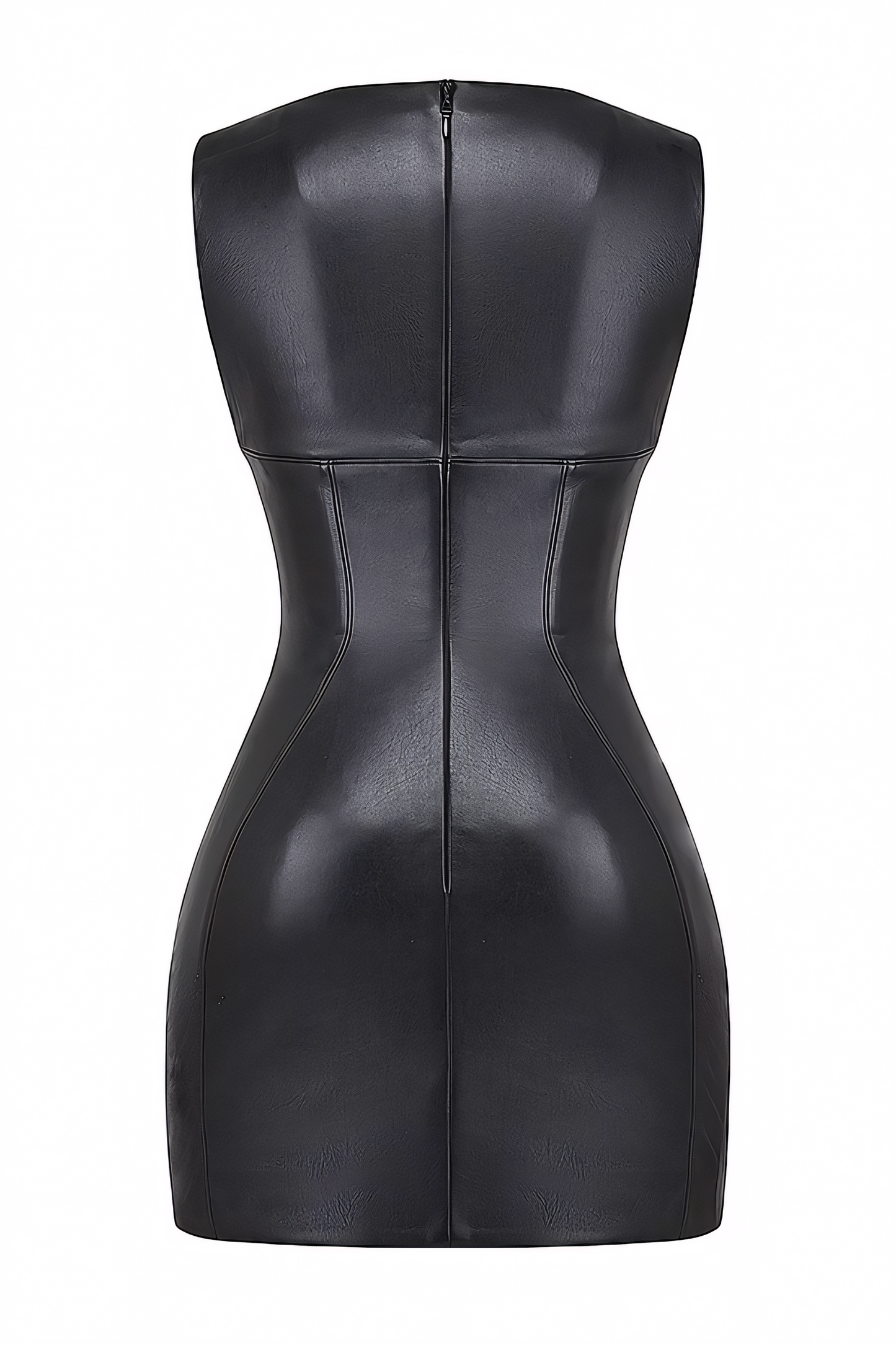 Black Vegan Leather Mini Dress