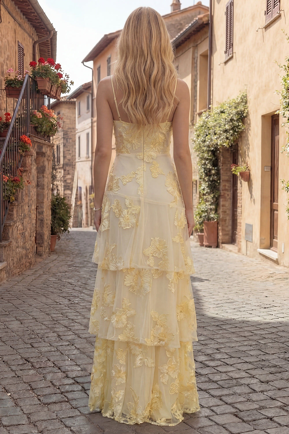 Blush Isabelle Tiered Ruffle Floral Dress