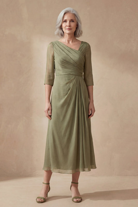 Ausschnitt Midi Kleid Mutter der Braut Margot Sage V-Neck Midi Dress