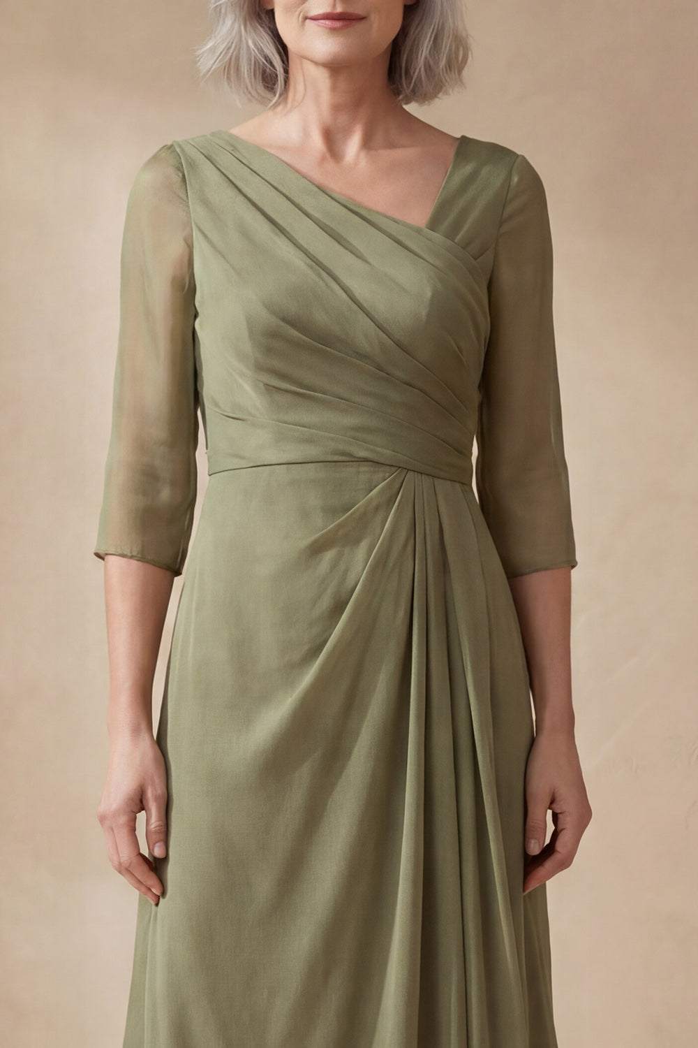 Ausschnitt Midi Kleid Mutter der Braut Margot Sage V-Neck Midi Dress
