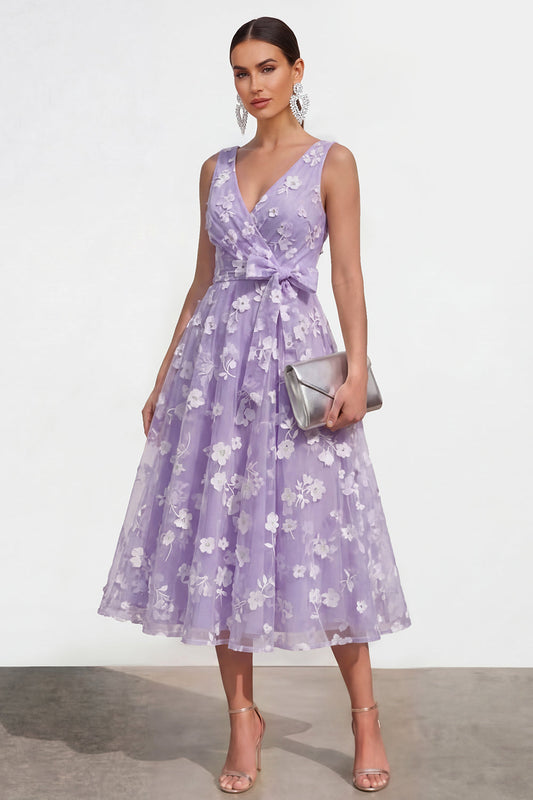 Lila Lila Floral A-Line Midi Dress