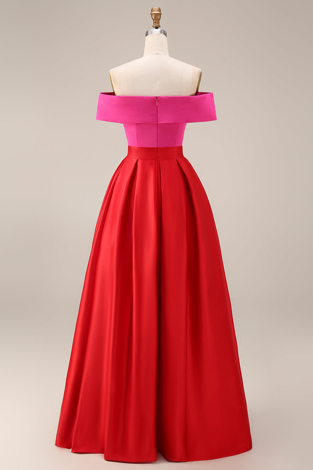 Green and Blue Vivienne Off-Shoulder Color Block Midi Dress