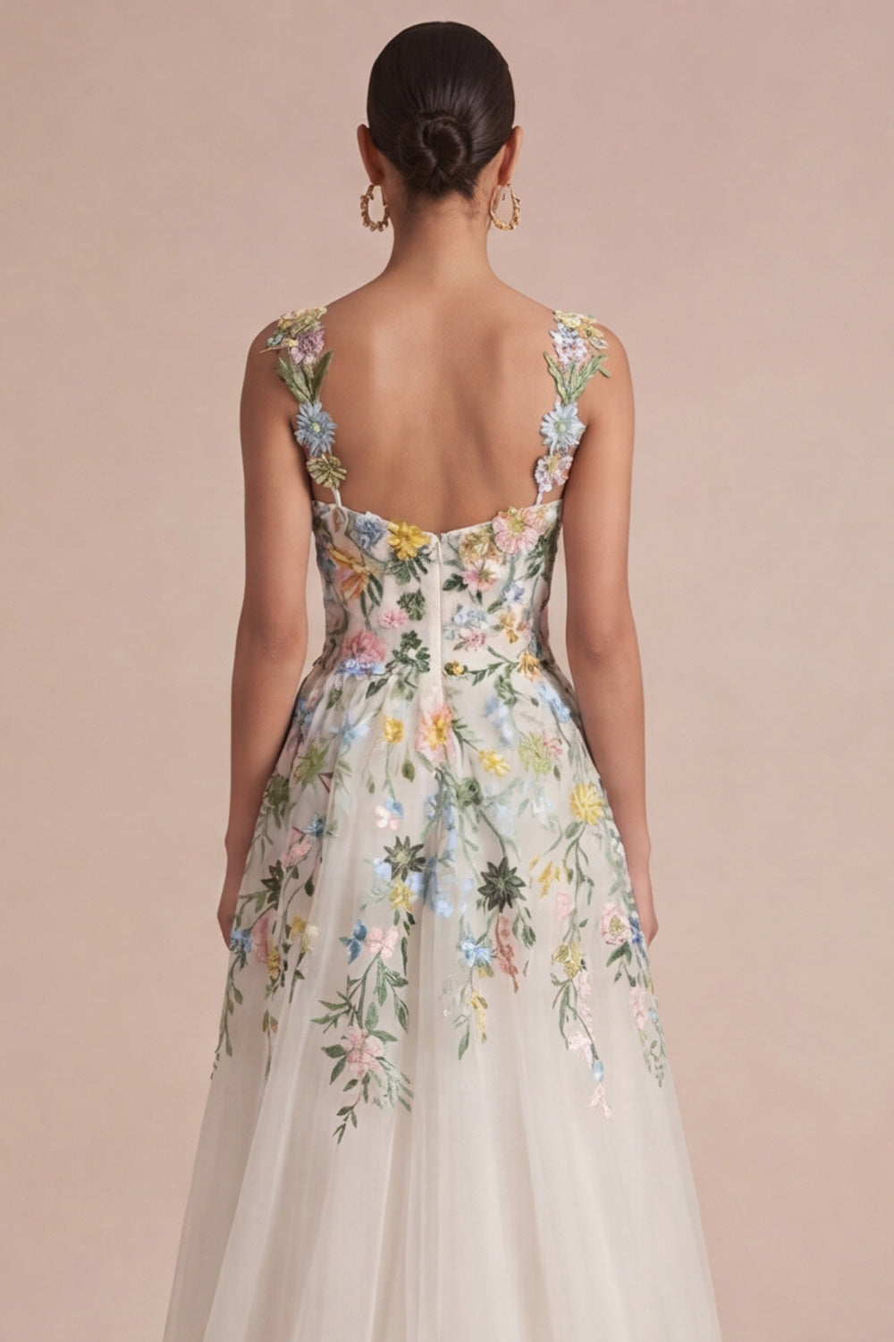 White Arabella Floral Corset Midi Dress