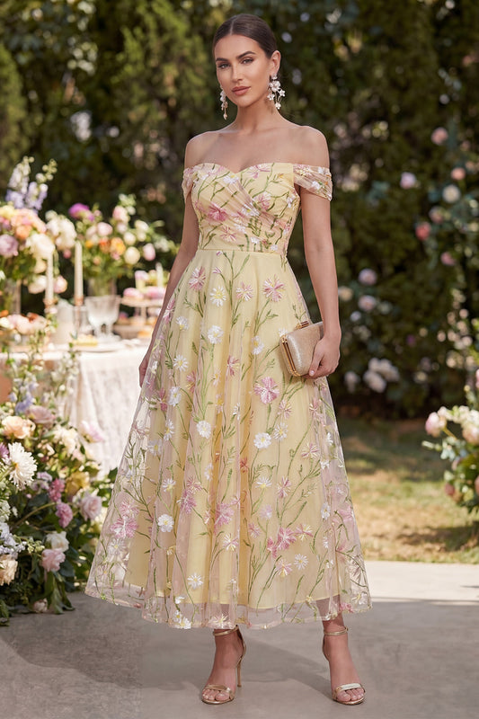 Kleid von der Schulter Margot Floral Off-Shoulder Maxi Dress