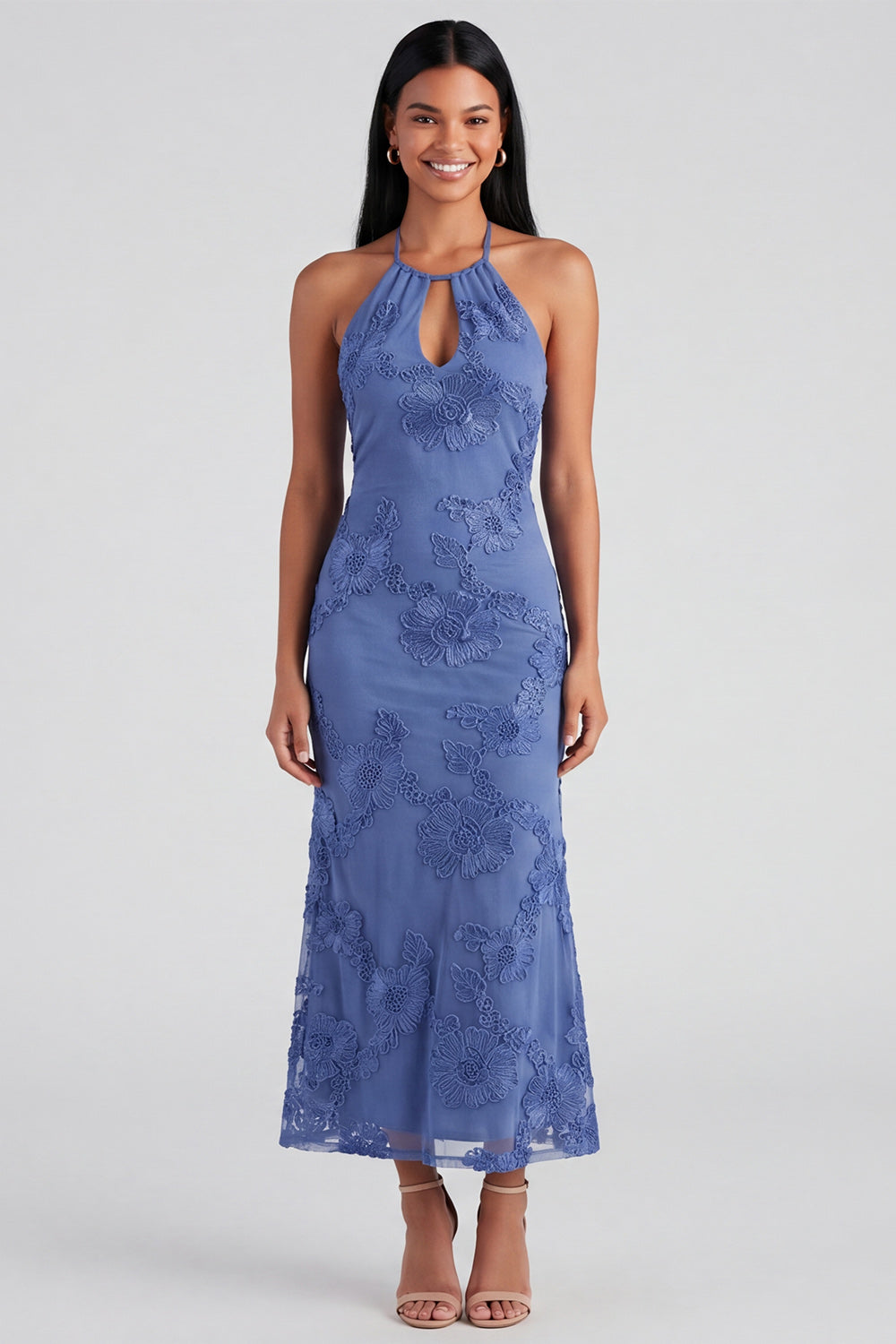 Blau Isadora Halter Midi Dress in Sage