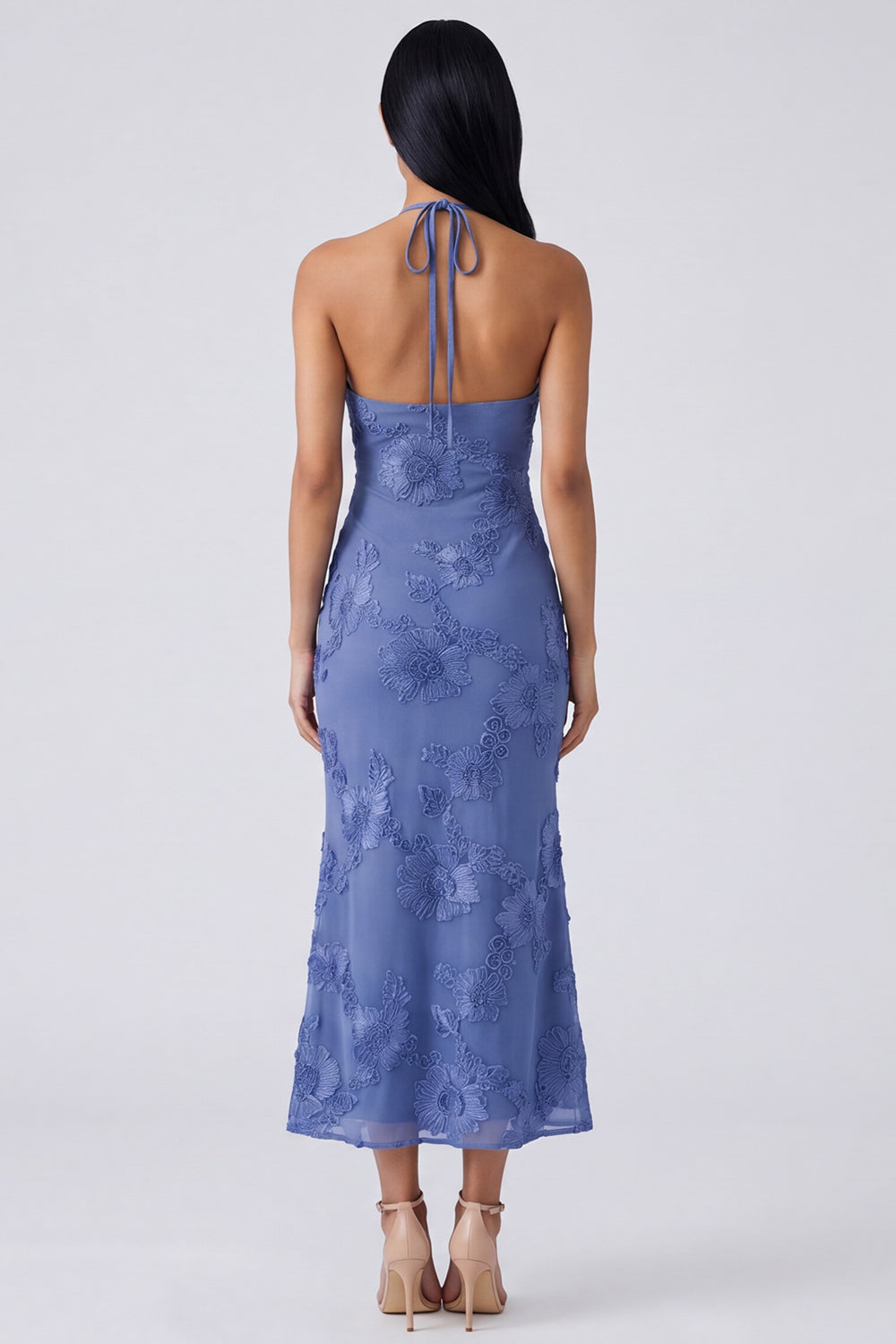 Gelb Isadora Halter Midi Dress in Sage