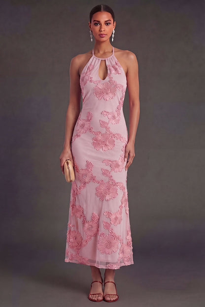 Coffee Arabella Floral Mermaid Midi Dress
