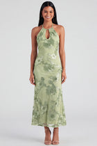 Isadora Halter Midi Dress in Sage