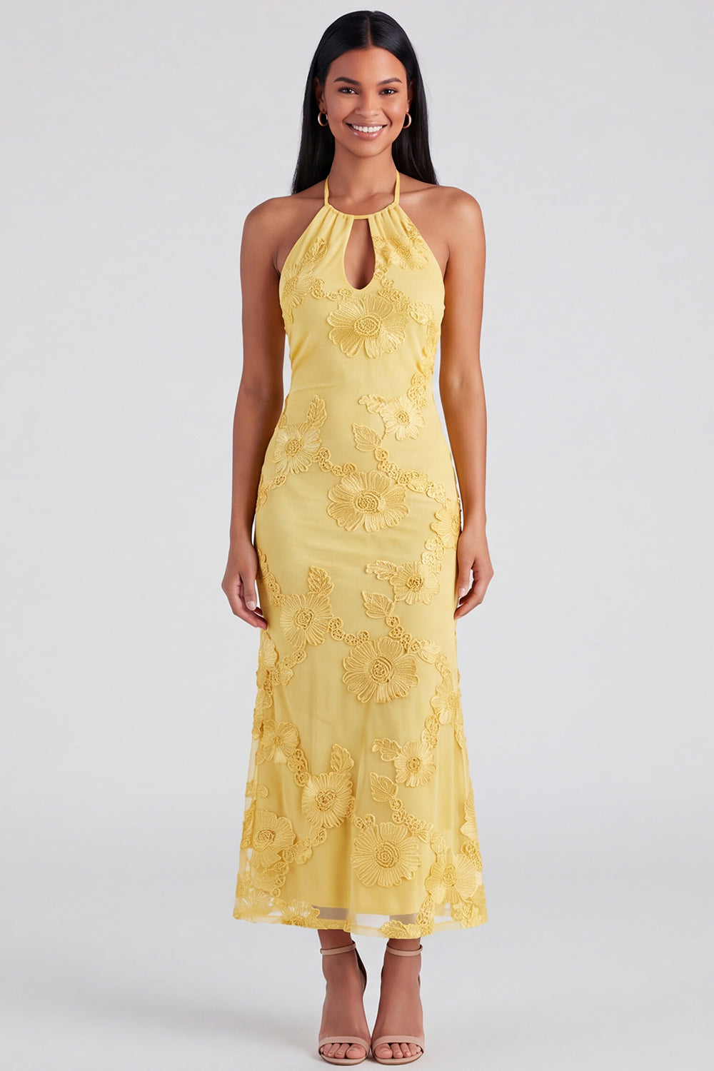 Rosa Isadora Halter Midi Dress in Sage
