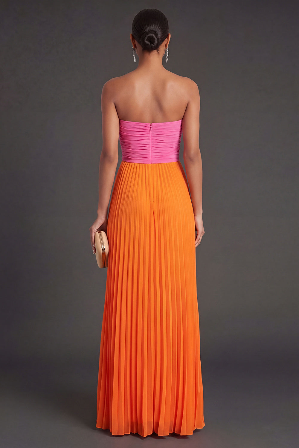 Red Vivienne Pleated Sweetheart Gown